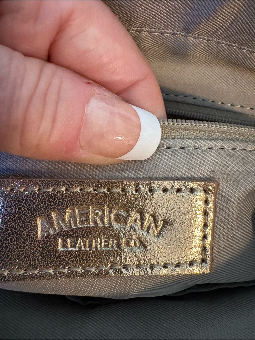 American Leather Co. Metallic Gold Leather Satchel with Shoulder Strap - Picture 12 of 16